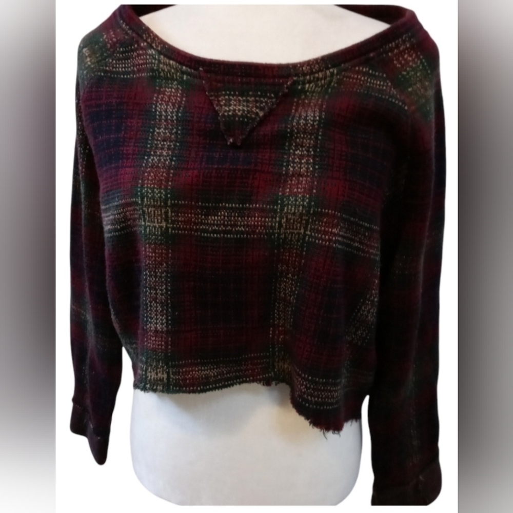 Urban Outfitters Multicolor Plaid Crop Sweater